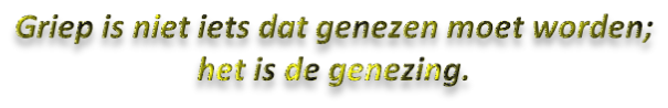 Griep is niet iets dat genezen moet worden;  het is de genezing.