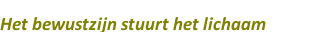 Het bewustzijn stuurt het lichaam